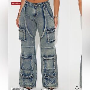 Fashion Nova Flare Jeans - Light Blue